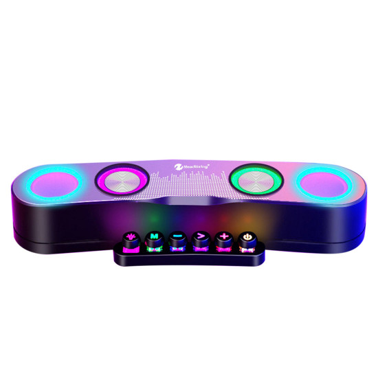 desktop gaming bluetooth speaker with mechanical keypad & microphone