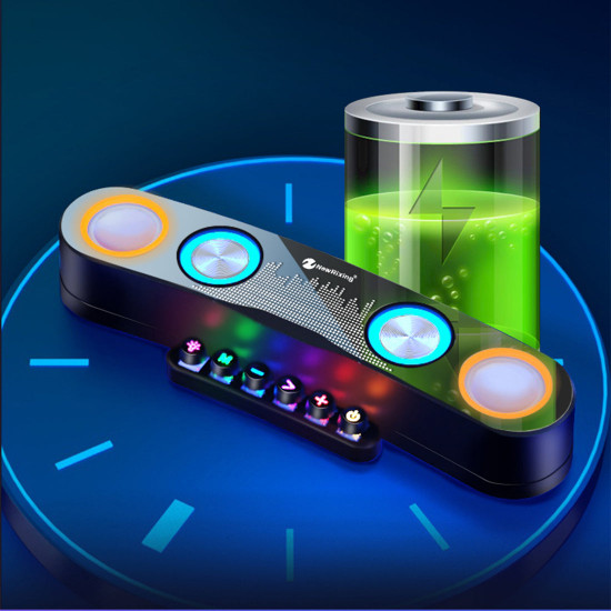 desktop gaming bluetooth speaker with mechanical keypad & microphone