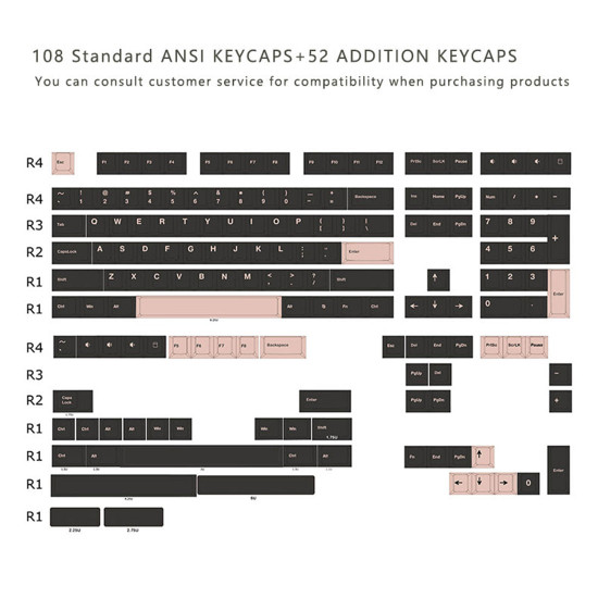 double-color pbt customized mechanical keyboard keycaps