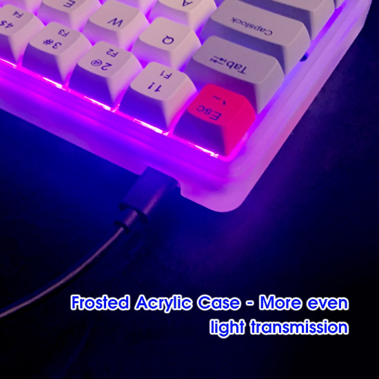 frosted acrylic shell 60% wired mechanical keyboard switch keyboard with pbt keycap