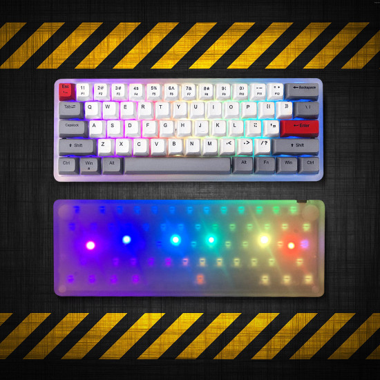 frosted acrylic shell 60% wired mechanical keyboard switch keyboard with pbt keycap pre-order