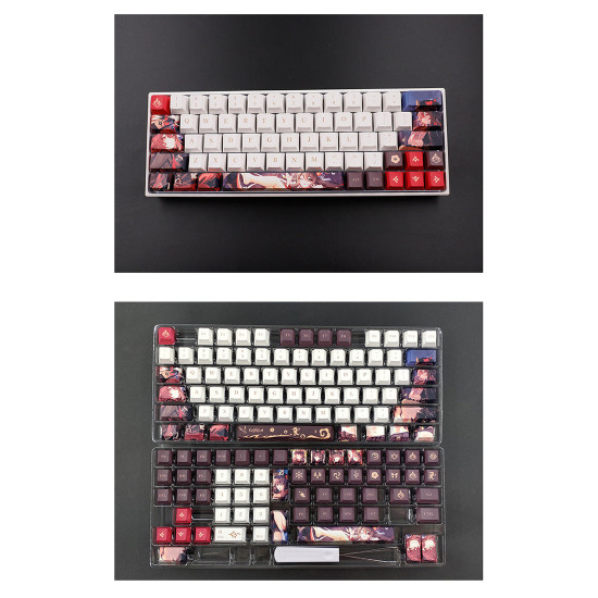 genshin impact hutao 136-key keycaps pbt sublimation mechanical keyboard keycaps