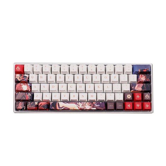 genshin impact hutao 136-key keycaps pbt sublimation mechanical keyboard keycaps