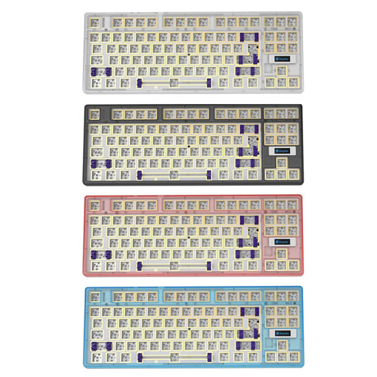 gg86 wired single-mode hot-swappable split configuration customized keyboard set gasket fog transparent