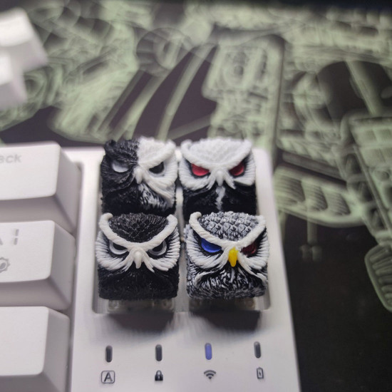 fk owl handmade customized resin keycaps