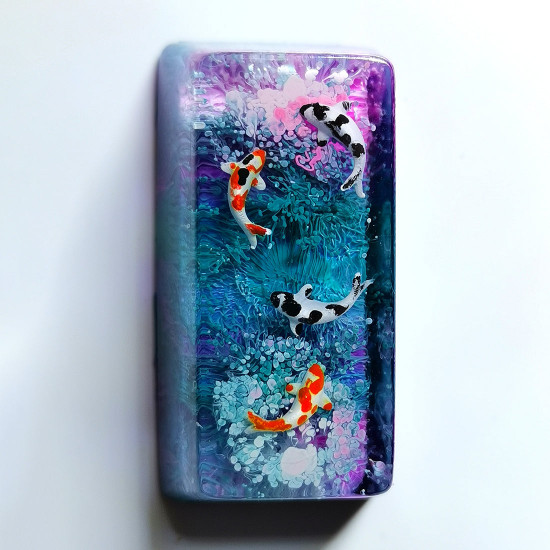 handmade customized resin koi fish keycap