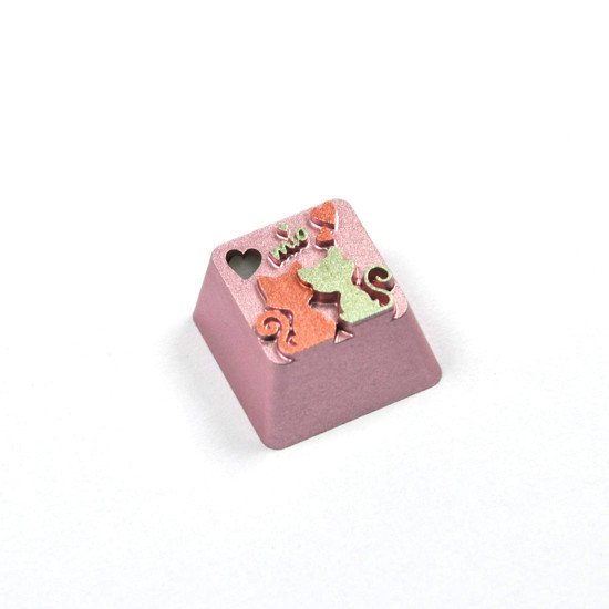 holyoops metal cat back keycap