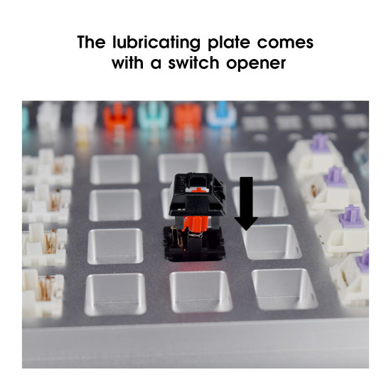 lubricating plate mechanical keyboard customization diy with switch opener switch tester