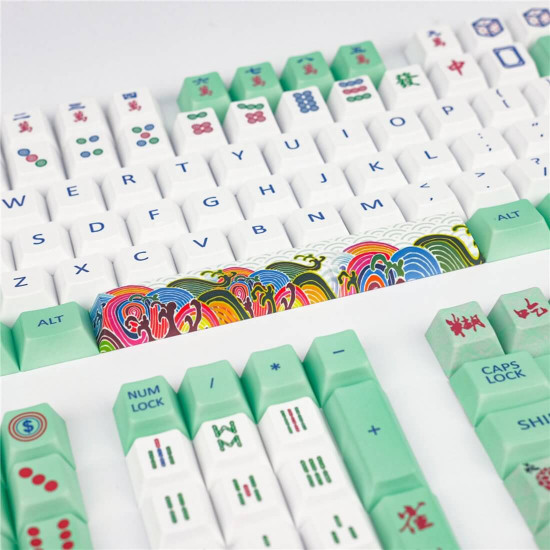 mahjong pbt dye-sub keycaps original profile