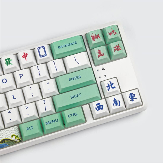 mahjong pbt dye-sub keycaps original profile