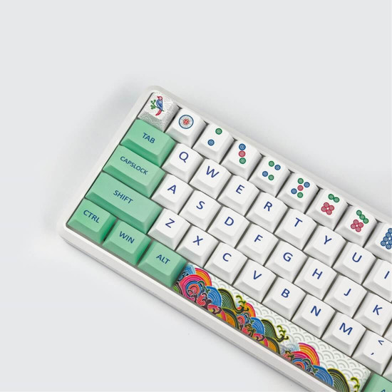 mahjong pbt dye-sub keycaps original profile