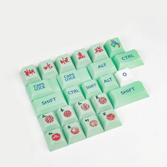 mahjong pbt dye-sub keycaps original profile