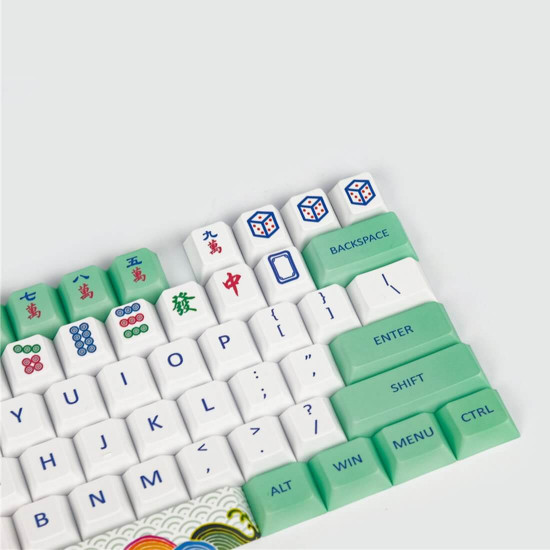 mahjong pbt dye-sub keycaps original profile