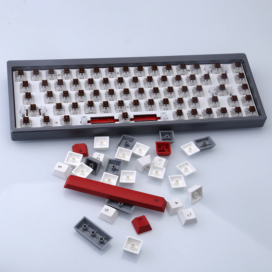 68-key diy 65% qmk hot-swappable rgb led backlit type c pcb mechanical keyboard kit pre-order