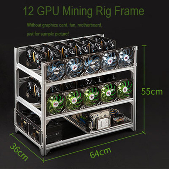 mining rig frame 12 gpu open-pit mining machine frame case