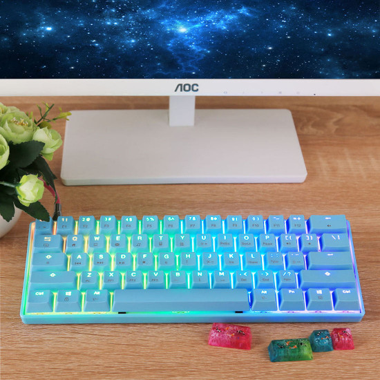 mk21 61 keys wired rgb ultra-compact 60% mechanical gaming keyboard