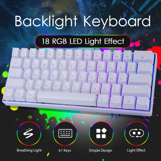 mk21 61 keys wired rgb ultra-compact 60% mechanical gaming keyboard