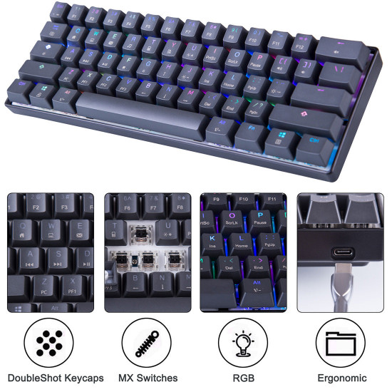 mk21 61 keys wired rgb ultra-compact 60% mechanical gaming keyboard