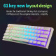 mk25 61 keys mechanical gaming keyboard - white