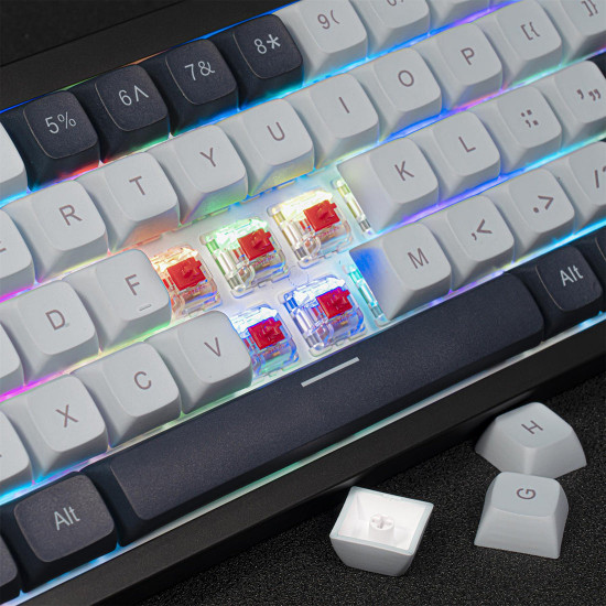 panda triple module 68-key hot swap rgb mechanical gaming keyboard