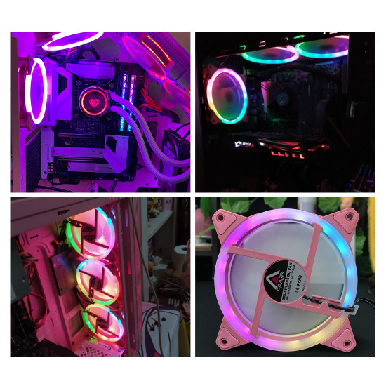 pink ultra quiet case fan for cpu coolers