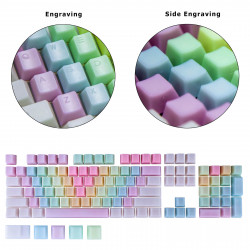 pom jelly keycaps - rainbow (top printed)