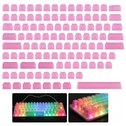 pom jelly keycaps doubleshot translucent oem profile keycaps for diy mechanical keyboard - blank