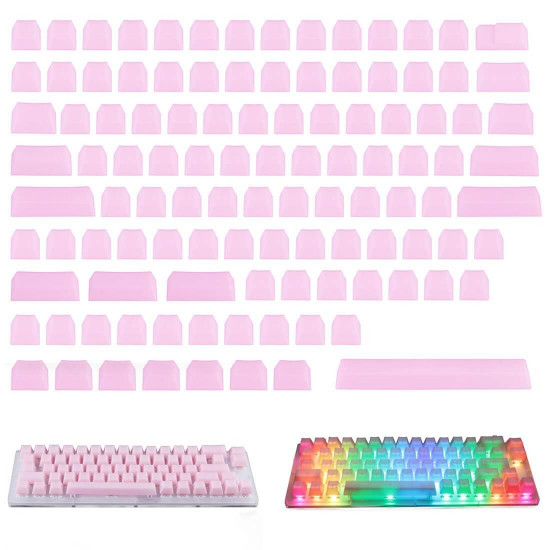 pom jelly keycaps doubleshot translucent oem profile keycaps for diy mechanical keyboard - blank