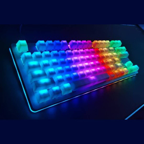 pom jelly keycaps doubleshot translucent oem profile keycaps for diy mechanical keyboard - blank