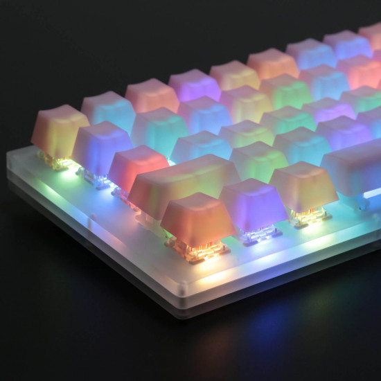 pom jelly keycaps - rainbow (top printed)