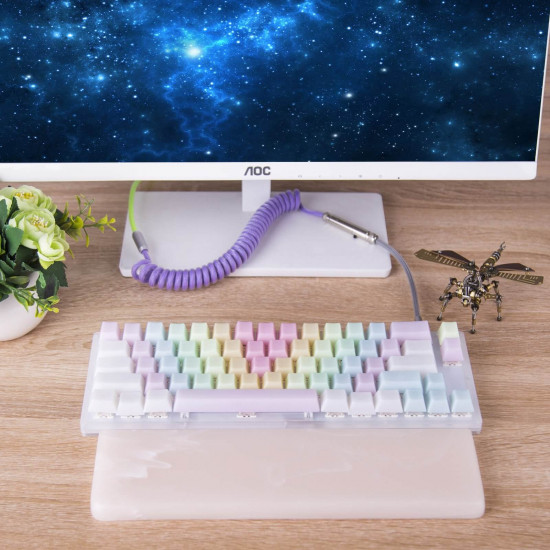 pom jelly keycaps - rainbow (top printed)