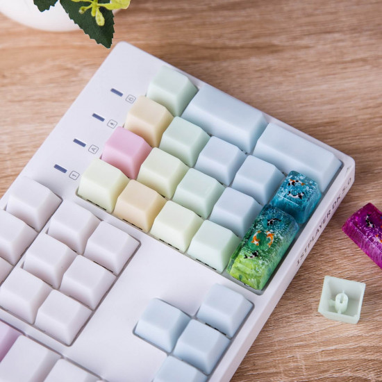 pom jelly oem profile keycaps for diy mechanical keyboard - side printed