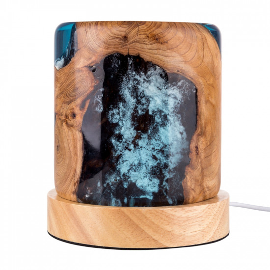 resin crafts with wooden lighted base