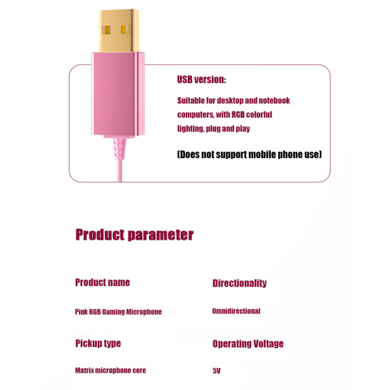 rgb light-emitting gaming mike for computer gamer