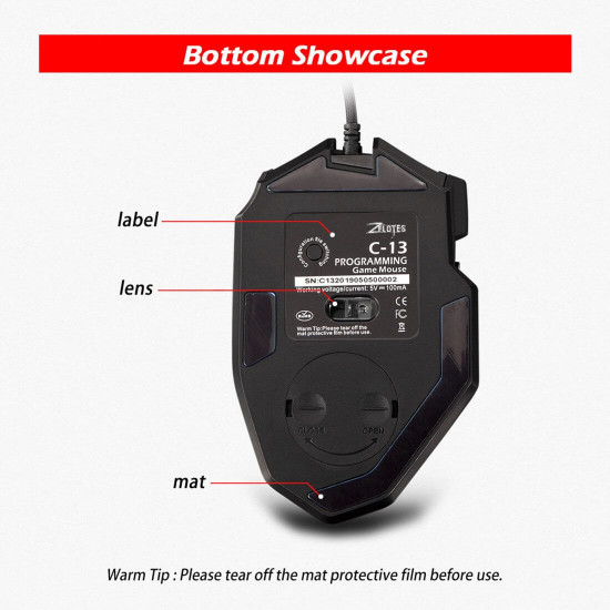 rgb light wired mouse for computer/laptop