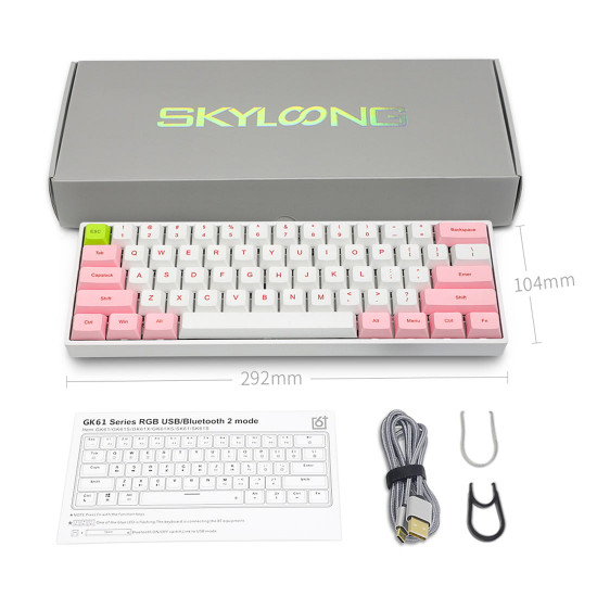 sk61s 61 keys gsa dye-sub pbt keycaps bluetooth usb rgb mechanical gaming keyboard