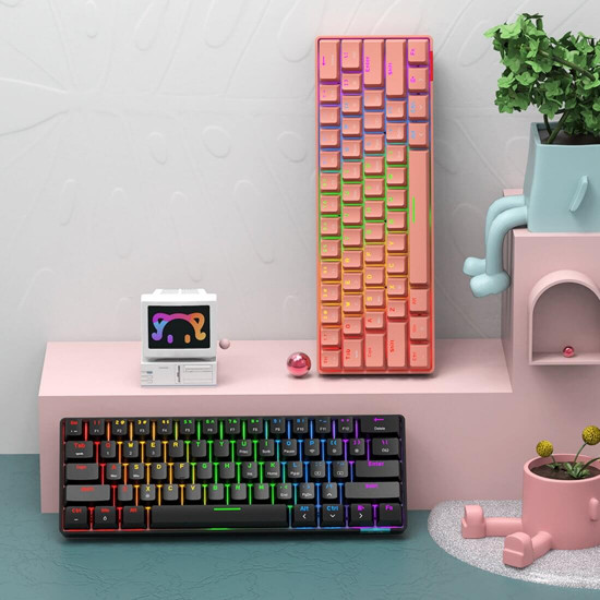 stk61 61 keys mechanical gaming keyboard - pink