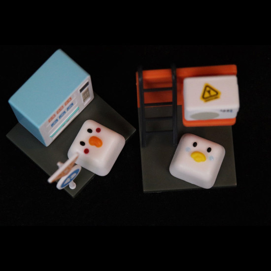 vergo cute chicken and duck resin keycap two-piece combination