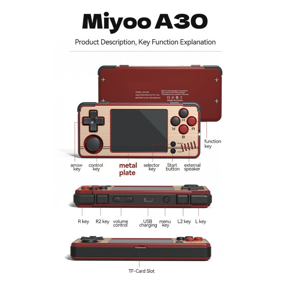 miyoo a30 retro handheld gaming console (spruce os v2.3.0)