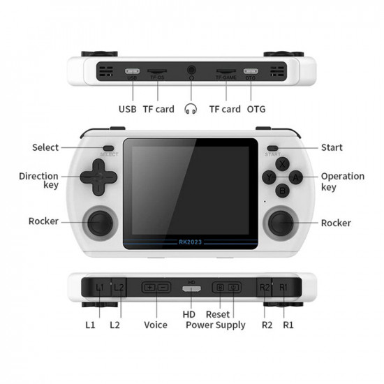 powkiddy rk2023 retro handheld game console