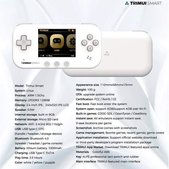 trimui smart mini retro handheld game console