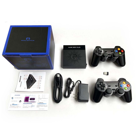 x6 hd mini retro home video game console with 2.4g wireless dual controllers